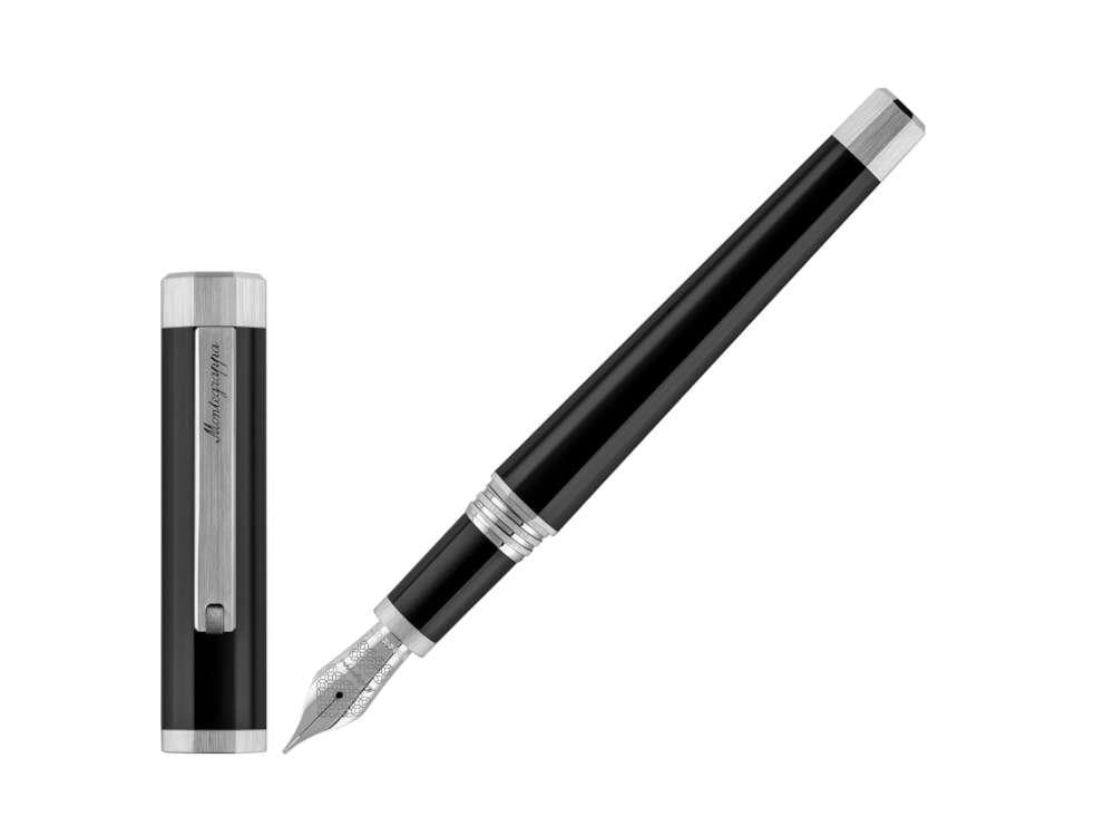 Pluma Estilográfica Montegrappa Otto, Negro, Adornos paladio, ISZ8I-8P