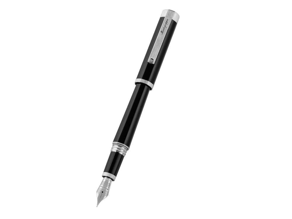 Pluma Estilográfica Montegrappa Otto, Negro, Adornos paladio, ISZ8I-8P