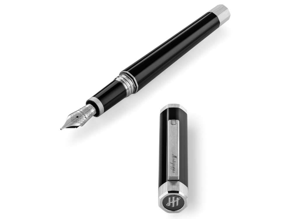 Pluma Estilográfica Montegrappa Otto, Negro, Adornos paladio, ISZ8I-8P