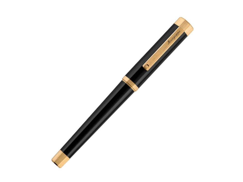 Pluma Estilográfica Montegrappa Otto, Negro, PVD Oro, ISZ8I-8Y