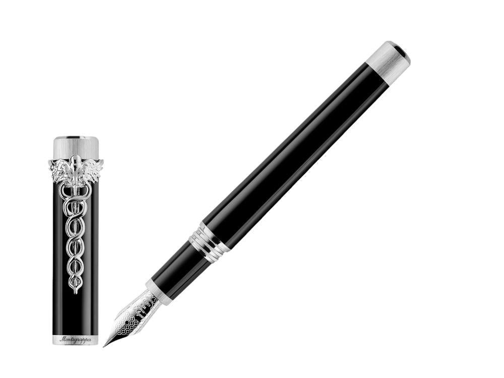Pluma Estilográfica Montegrappa Zero Caduceus Paladio, Oro 14k, ISZEC-4P