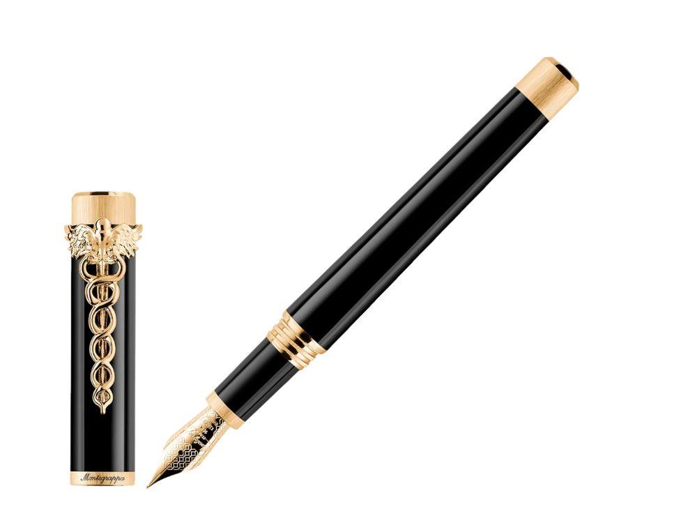 Pluma Estilográfica Montegrappa Zero Caduceus Yellow Gold 14k, ISZEC-4Y