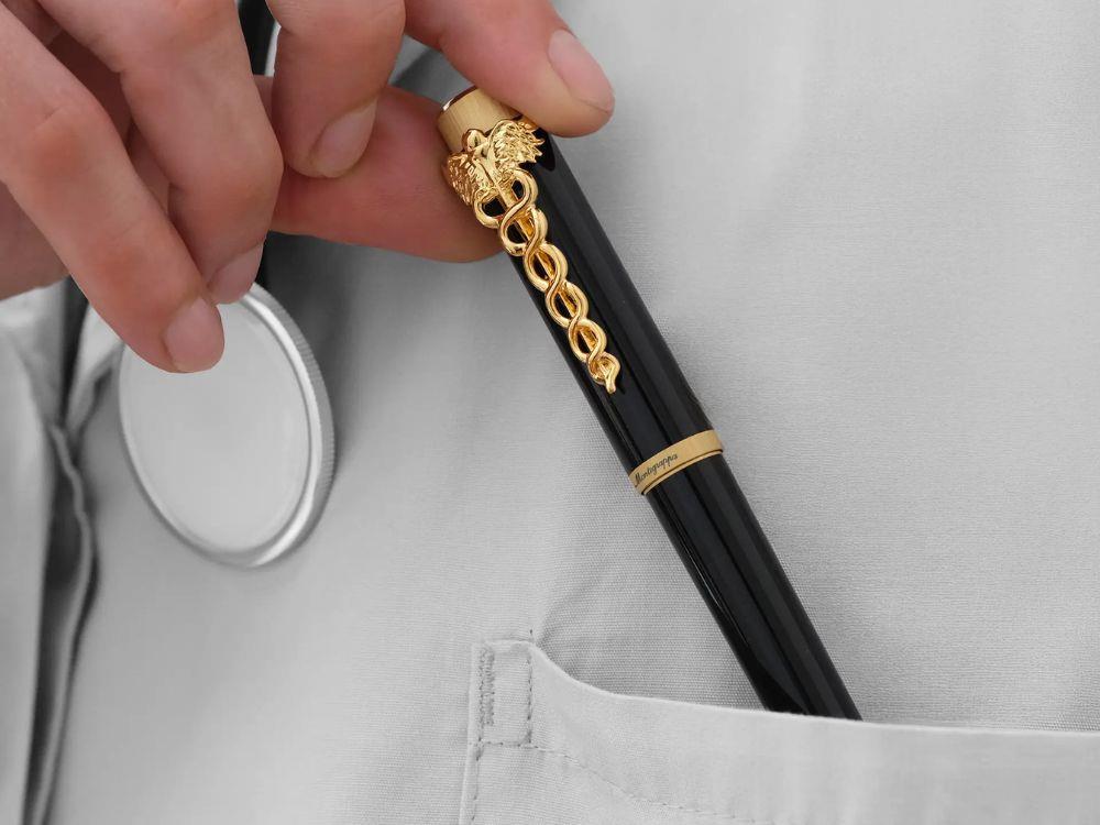 Pluma Estilográfica Montegrappa Zero Caduceus Yellow Gold 14k, ISZEC-4Y