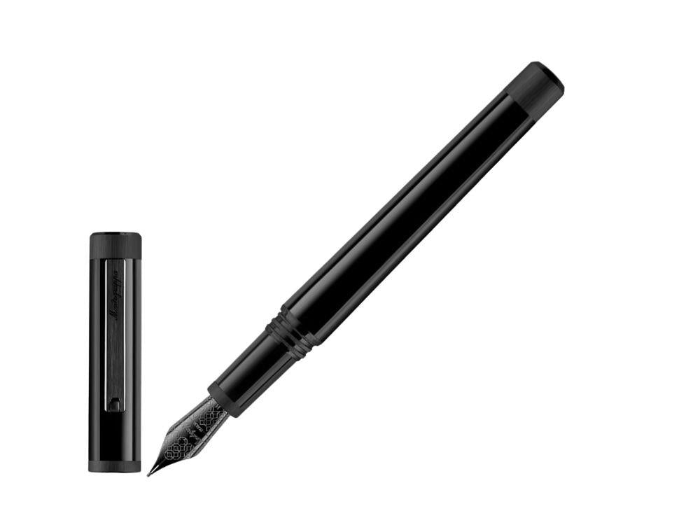 Pluma Montegrappa Zero Zodiac Caduceus Ultra-Black Plumín Acero