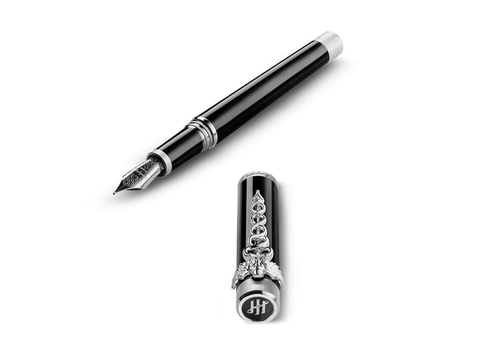 Pluma Montegrappa Zero Zodiac Caduceus Paladio con Plumín Acero ISZEC-IP