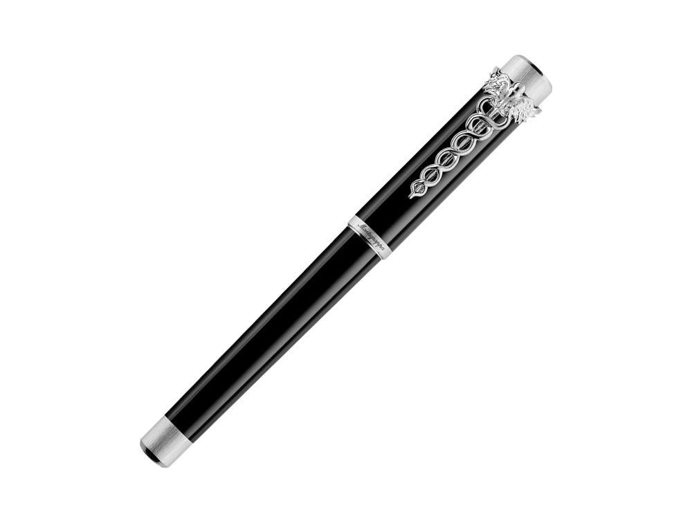 Roller Montegrappa Zero Caduceus Paladio, Negro, ISZECRIP