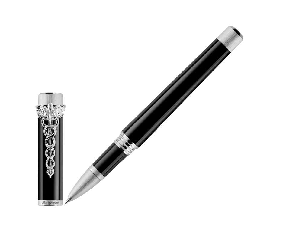 Roller Montegrappa Zero Caduceus Paladio, Negro, ISZECRIP