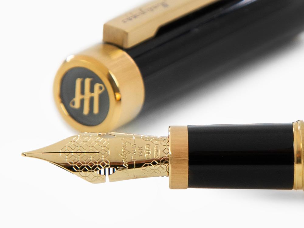 Pluma Estilográfica Montegrappa Zero, Resina, PVD Oro, Flex, ISZEI-XY