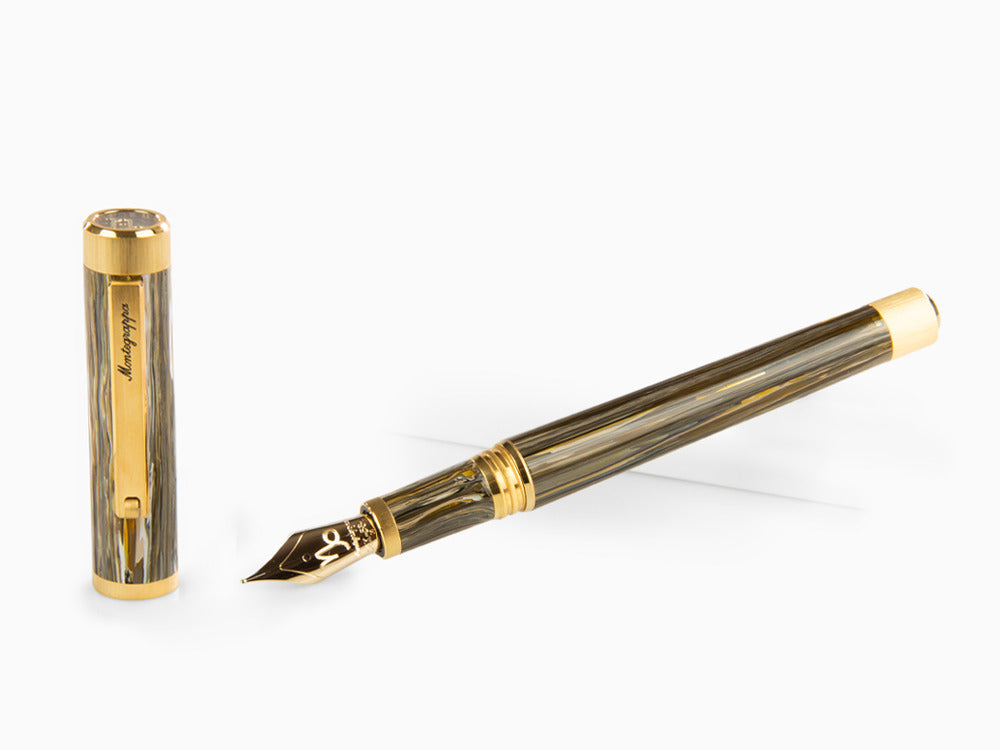 Estilográfica Montegrappa Zero Zodiac Capricornio, 14K, LE, ISZEZ-4Y-M3