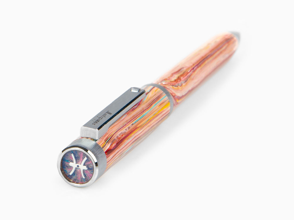 Bolígrafo Montegrappa Zero Zodiac Piscis, Rosa, Acero Inoxidable, ISZEZBIP-S2