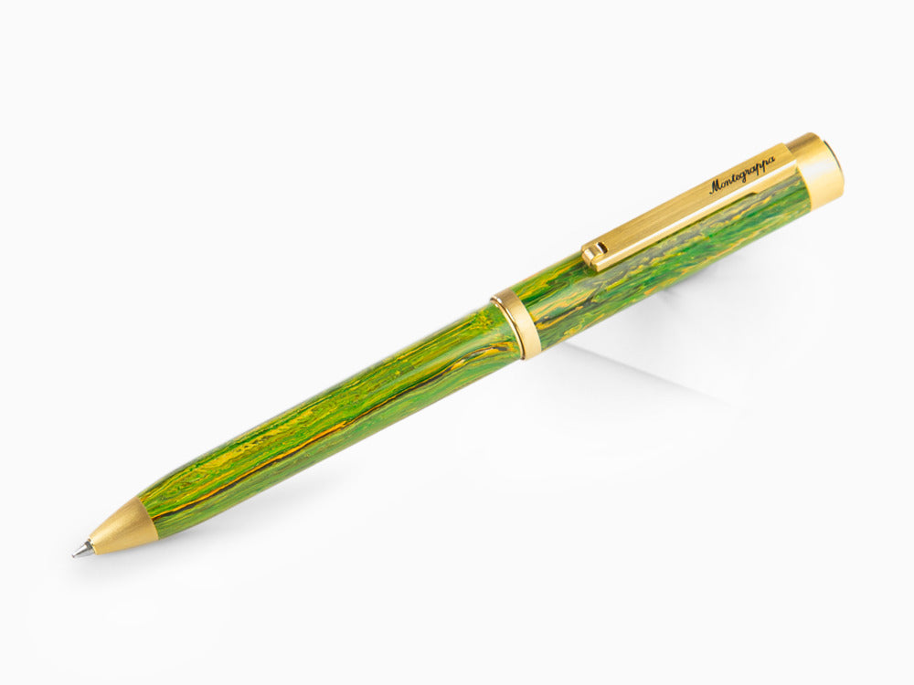 Bolígrafo Montegrappa Zero Zodiac Geminis, Verde, PVD Oro, ISZEZBIY-G7