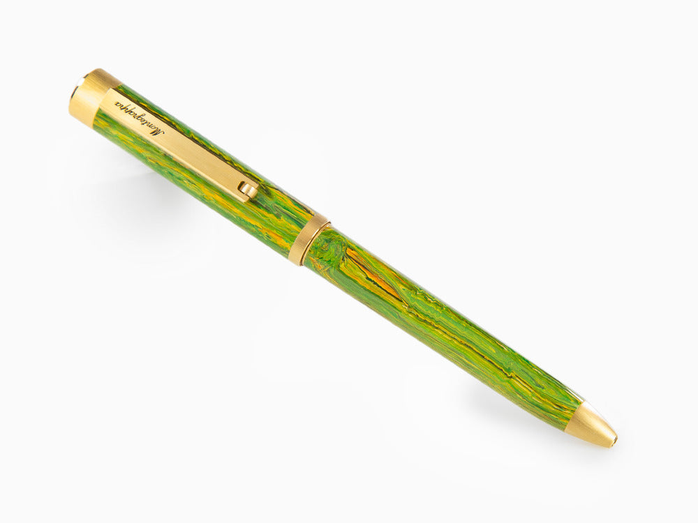 Bolígrafo Montegrappa Zero Zodiac Geminis, Verde, PVD Oro, ISZEZBIY-G7