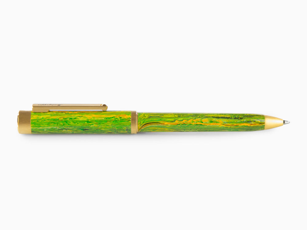 Bolígrafo Montegrappa Zero Zodiac Geminis, Verde, PVD Oro, ISZEZBIY-G7