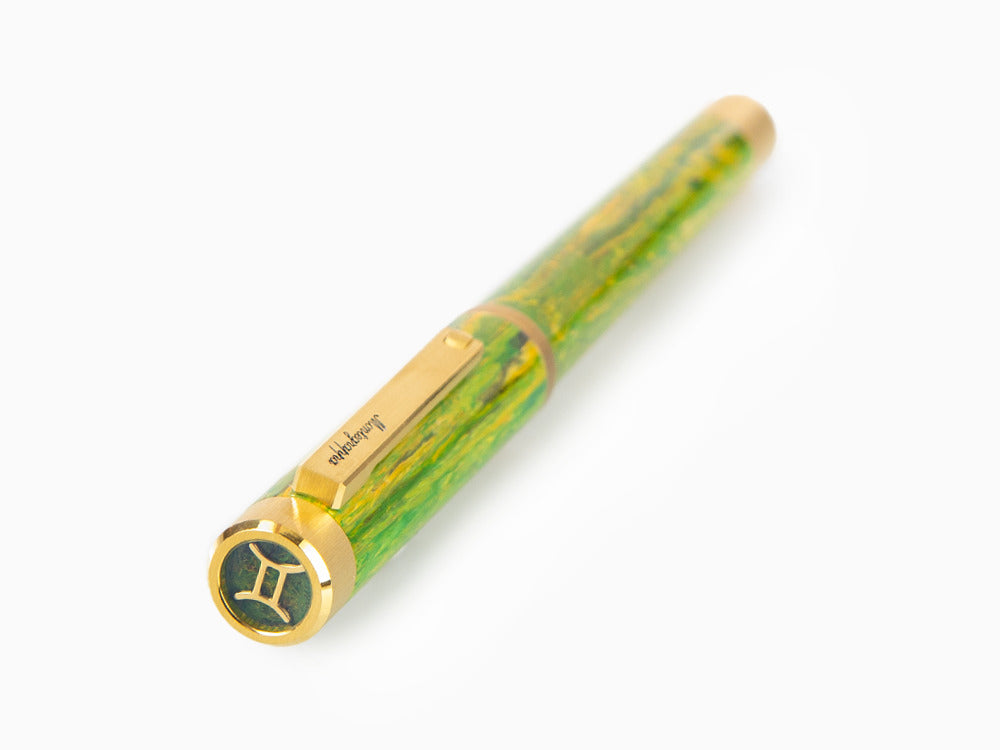 Roller Montegrappa Zero Zodiac Geminis, Verde, PVD Oro, ISZEZRIY-G7