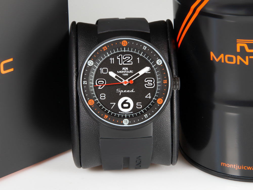 Reloj de Cuarzo Montjuic Standard, Acero Inoxidable, Negro, 43 mm, MJ1.0101.B