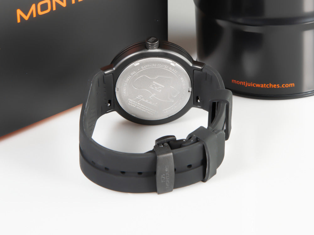 Reloj de Cuarzo Montjuic Standard, Acero Inoxidable, Negro, 43 mm, MJ1.0101.B