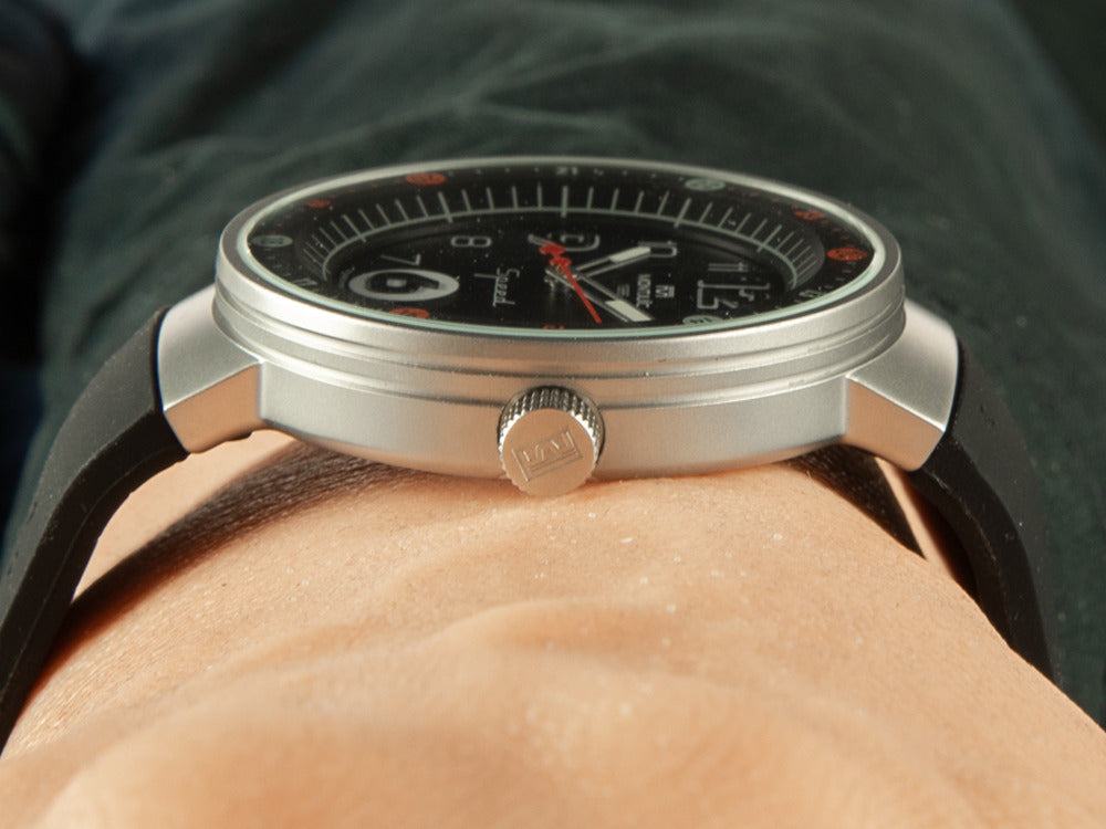 Reloj de Cuarzo Montjuic Standard, Acero Inoxidable, Negro, 43 mm, MJ1.0101.S