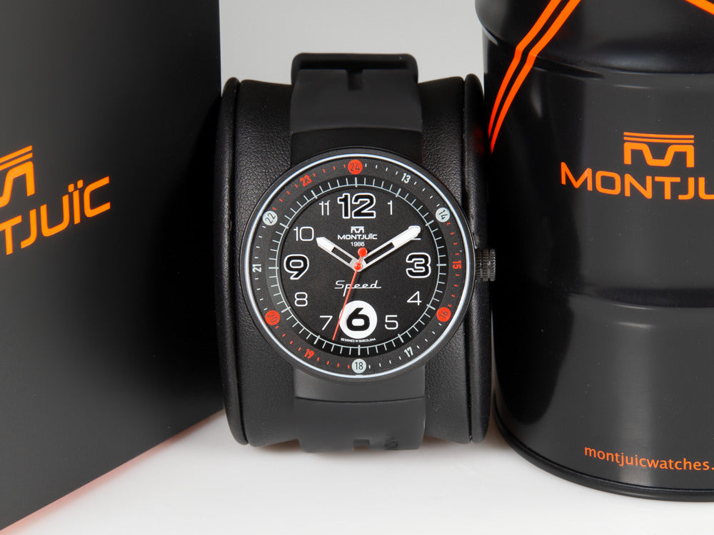 Reloj de Cuarzo Montjuic Standard, Acero Inoxidable, Negro, 43 mm, MJ1.0102.B