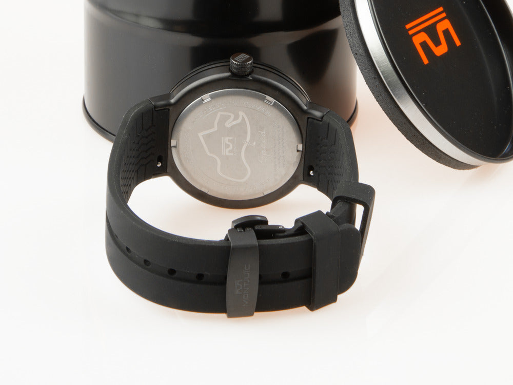 Reloj de Cuarzo Montjuic Elegance, Acero Inoxidable, Negro, 43 mm, MJ1.0103.B