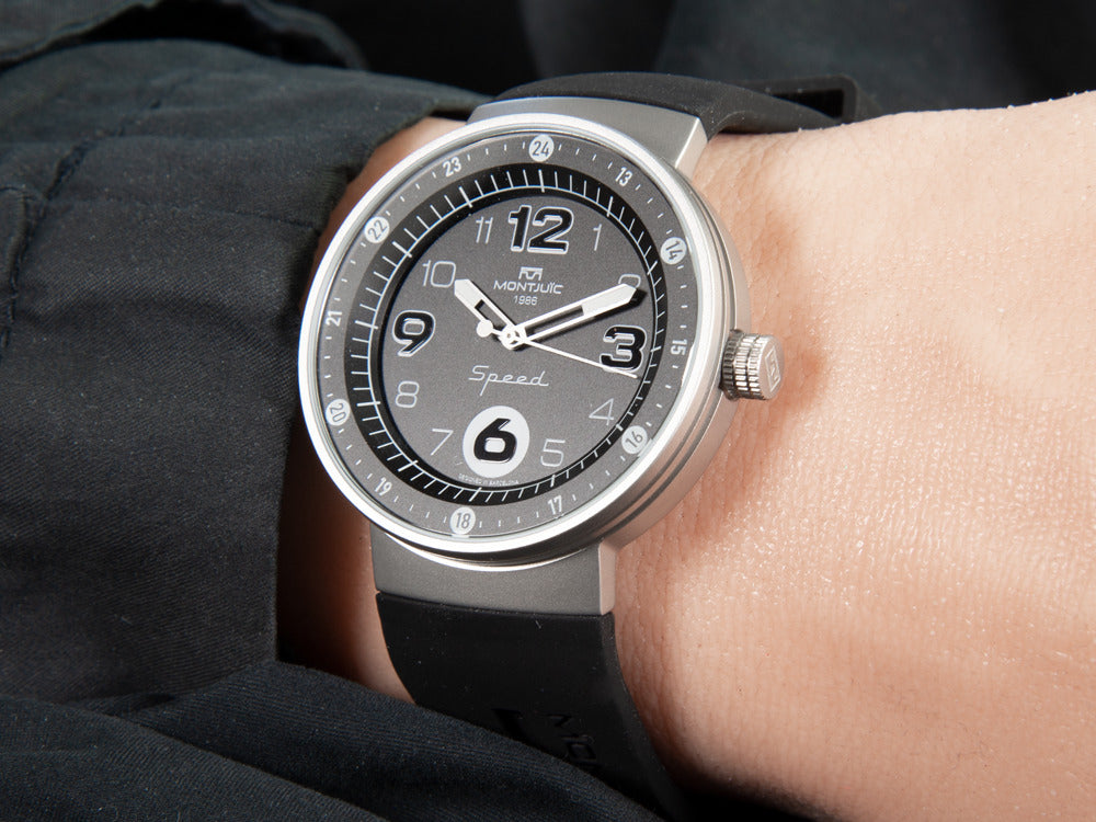 Reloj de Cuarzo Montjuic Elegance, Acero Inoxidable, Negro, 43 mm, MJ1.0103.S