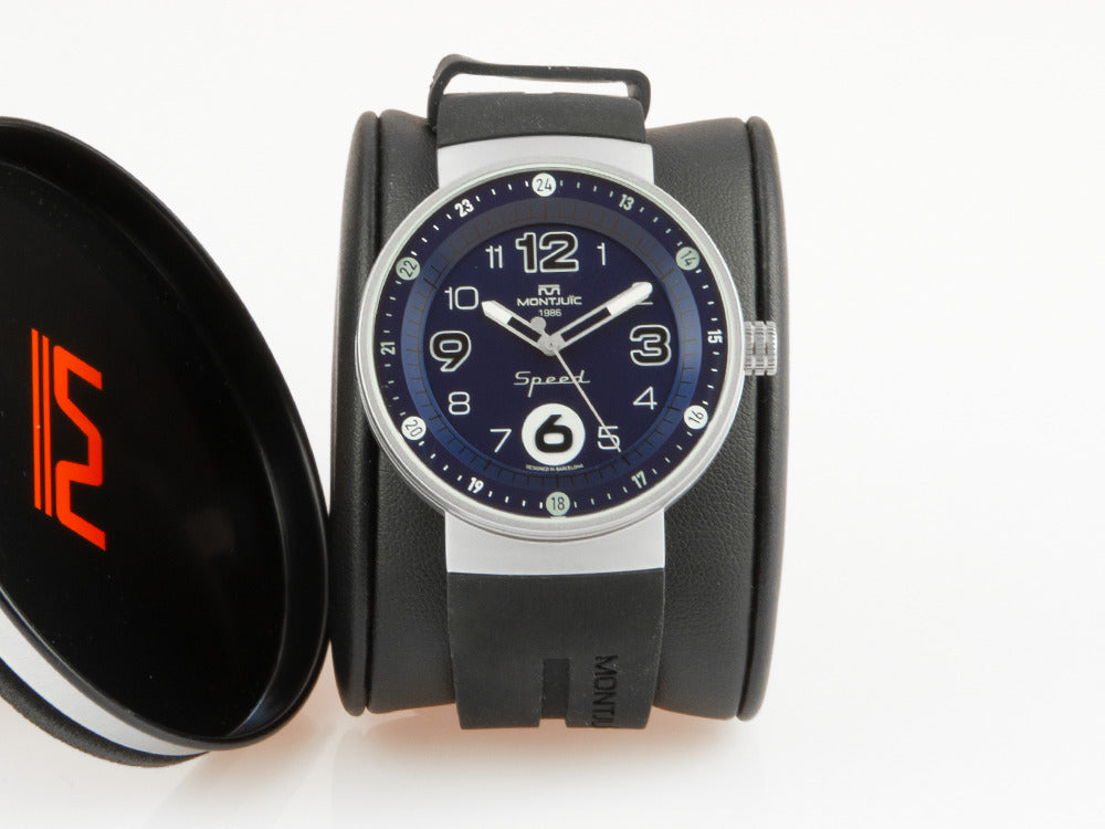 Reloj de Cuarzo Montjuic Elegance, Acero Inoxidable, Negro, 43 mm, MJ1.0204.S