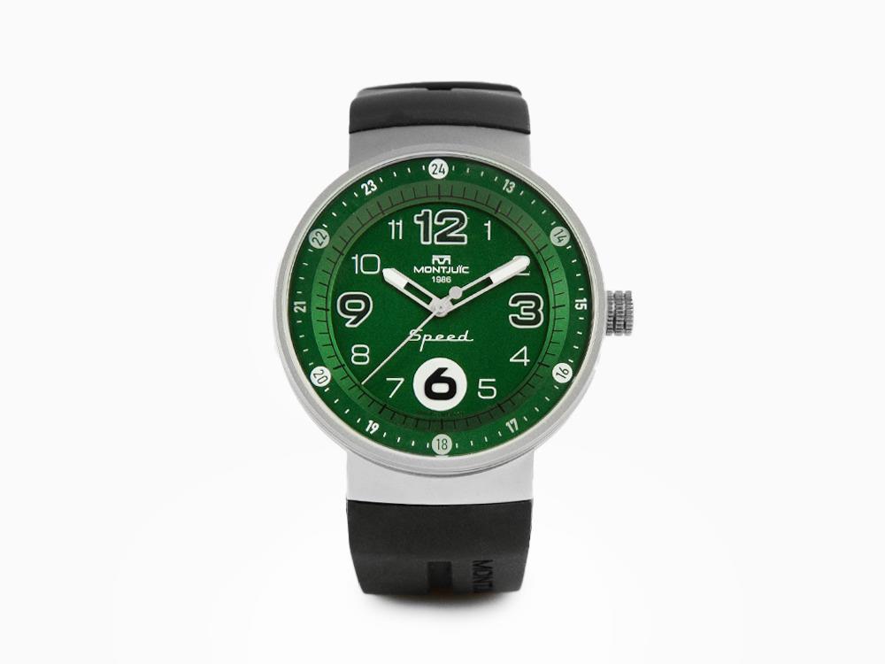 Reloj de Cuarzo Montjuic Elegance, Acero Inoxidable, Verde, 43 mm, MJ1.0305.S