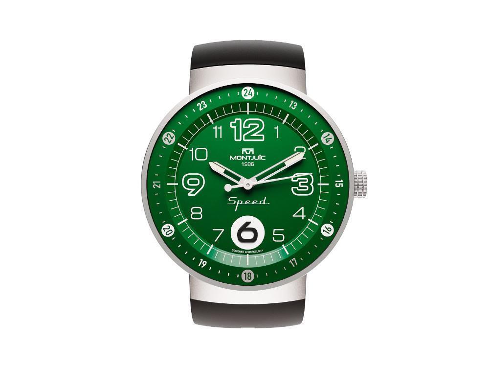 Reloj de Cuarzo Montjuic Elegance, Acero Inoxidable, Verde, 43 mm, MJ1.0305.S
