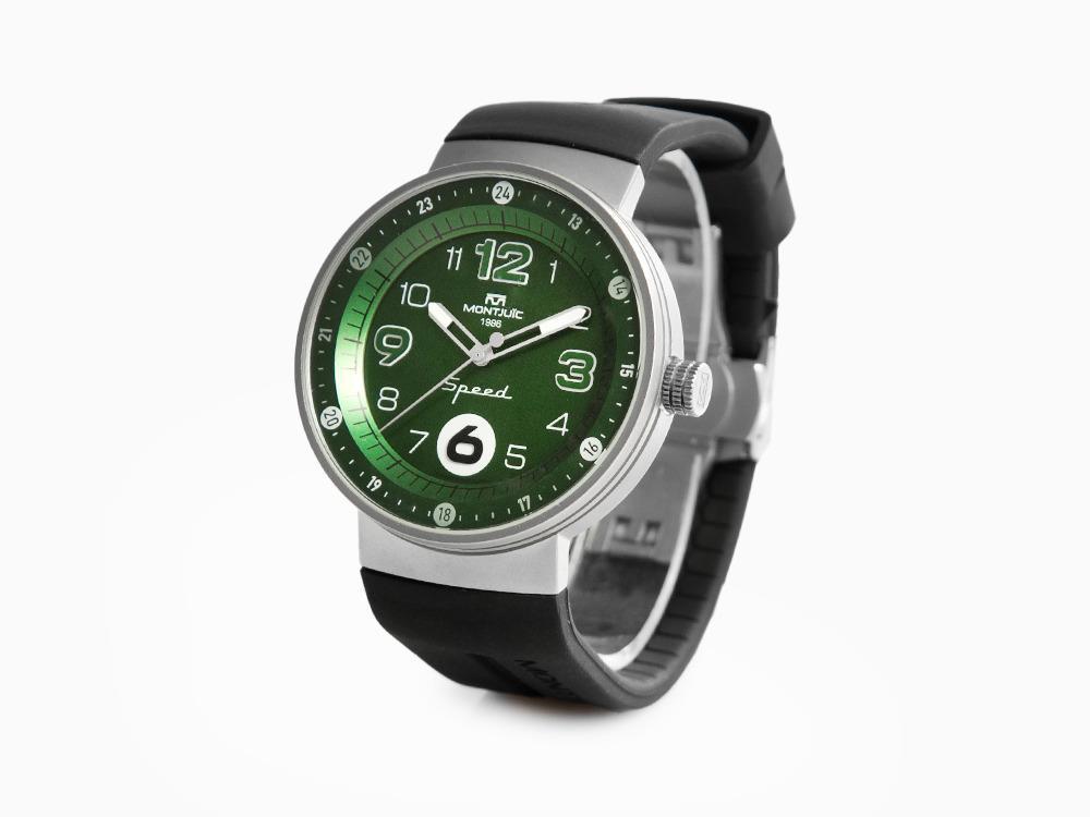 Reloj de Cuarzo Montjuic Elegance, Acero Inoxidable, Verde, 43 mm, MJ1.0305.S