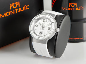 Reloj de Cuarzo Montjuic Elegance, Acero Inoxidable, Blanco, 43 mm, MJ1.0406.S