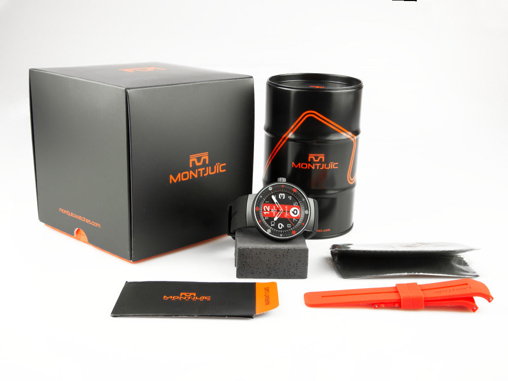 Reloj de Cuarzo Montjuic Sport, Acero Inoxidable 316L, Negro, 43 mm, MJ1.0602.B