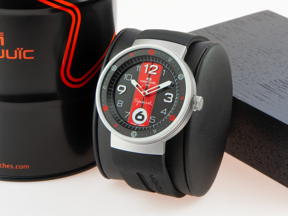 Reloj de Cuarzo Montjuic Sport, Acero Inoxidable 316L, Negro, 43 mm, MJ1.0602.S