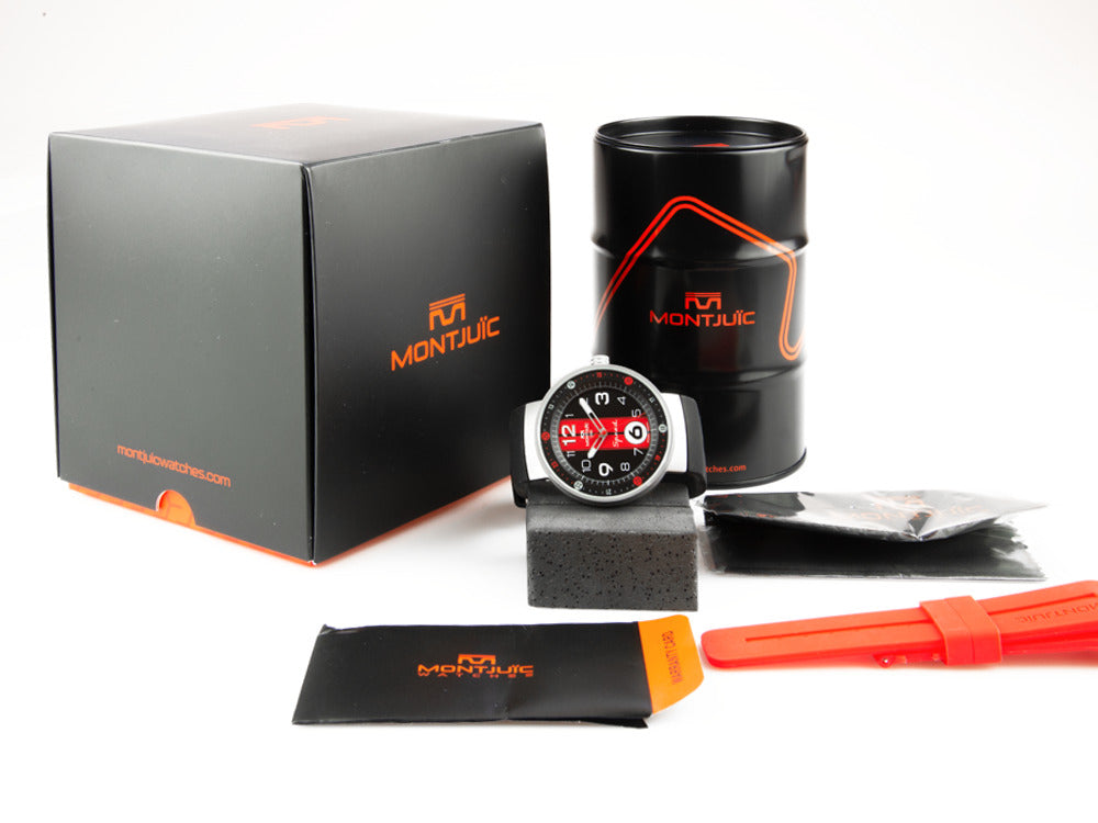 Reloj de Cuarzo Montjuic Sport, Acero Inoxidable 316L, Negro, 43 mm, MJ1.0602.S