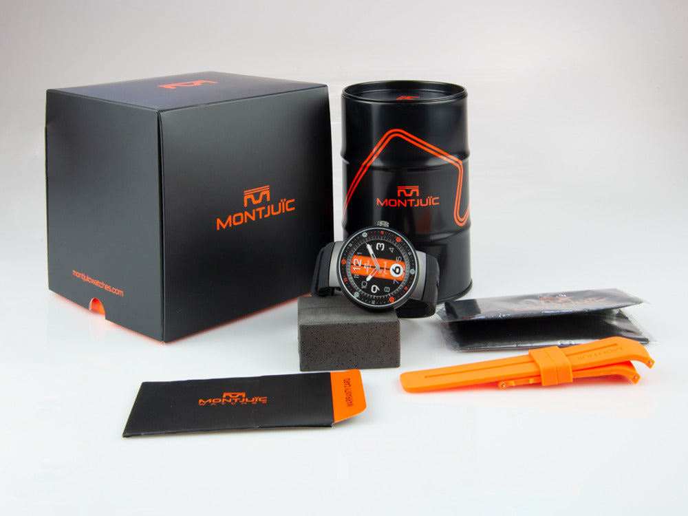 Reloj de Cuarzo Montjuic Sport, Acero Inoxidable 316L, Negro, 43 mm, MJ1.0801.B