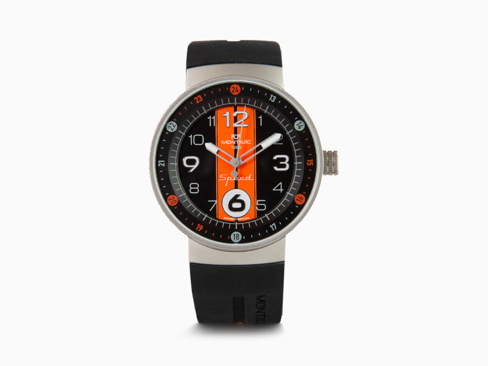 Reloj de Cuarzo Montjuic Sport, Acero Inoxidable 316L, Negro, 43 mm, MJ1.0801.S