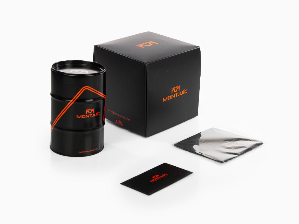 Reloj de Cuarzo Montjuic Sport, Acero Inoxidable 316L, Negro, 43 mm, MJ1.0801.S