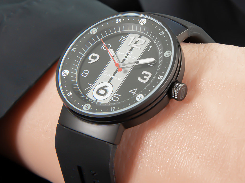 Reloj de Cuarzo Montjuic Sport, Acero Inoxidable 316L, Negro, 43 mm, MJ1.0903.B