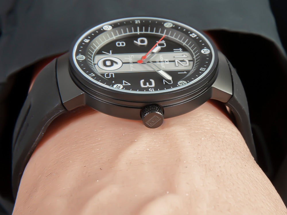 Reloj de Cuarzo Montjuic Sport, Acero Inoxidable 316L, Negro, 43 mm, MJ1.0903.B