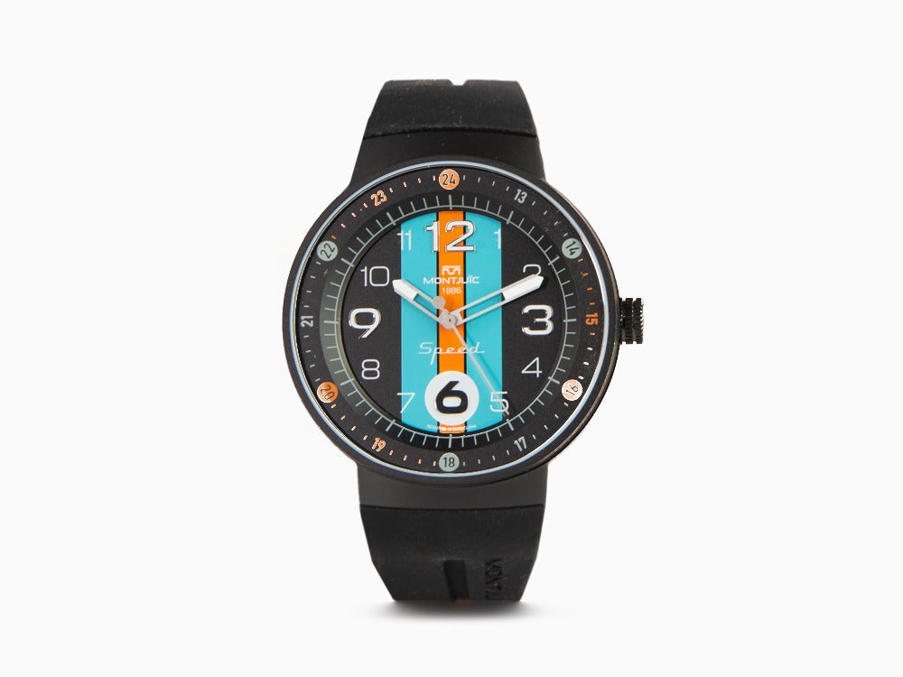 Reloj de Cuarzo Montjuic Special, Acero Inoxidable, Negro, 43 mm, MJ1.1201.B