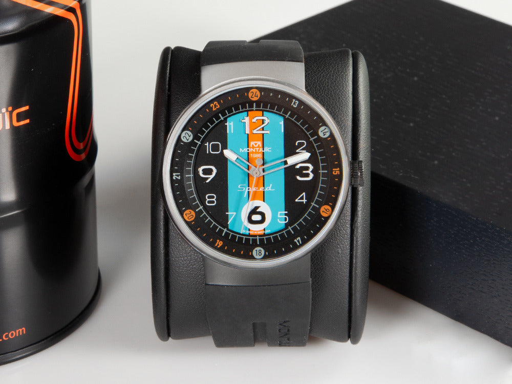 Reloj de Cuarzo Montjuic Special, Acero Inoxidable, Negro, 43 mm, MJ1.1201.S