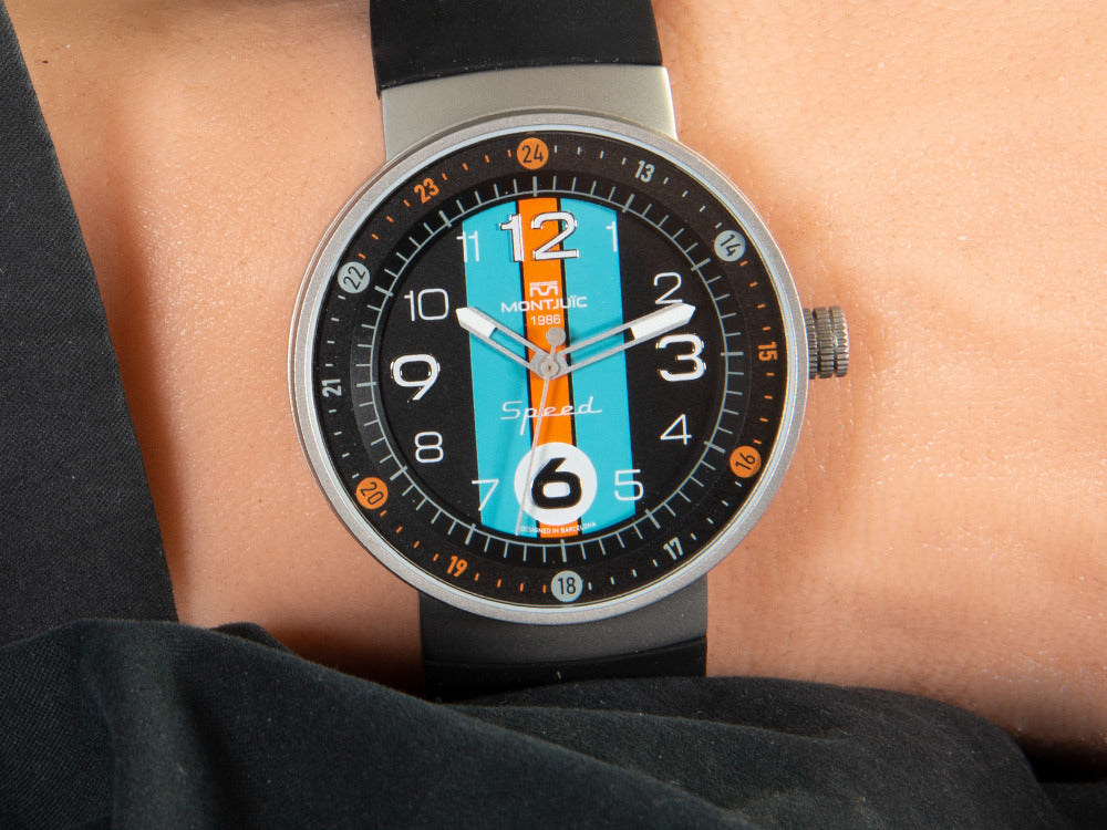 Reloj de Cuarzo Montjuic Special, Acero Inoxidable, Negro, 43 mm, MJ1.1201.S