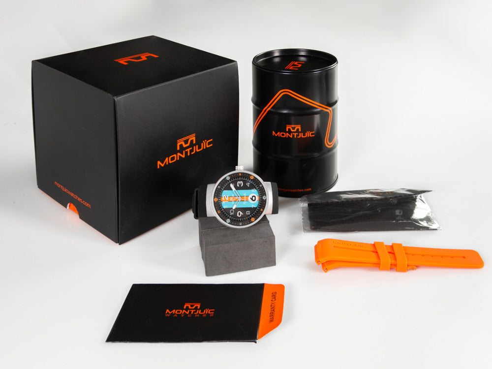 Reloj de Cuarzo Montjuic Special, Acero Inoxidable, Negro, 43 mm, MJ1.1201.S