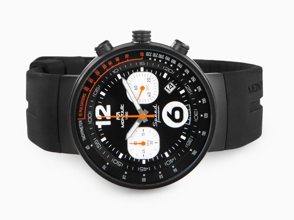 Reloj de Cuarzo Montjuic Speed Chronograph, Negro, 45mm, MJ2.0101.B