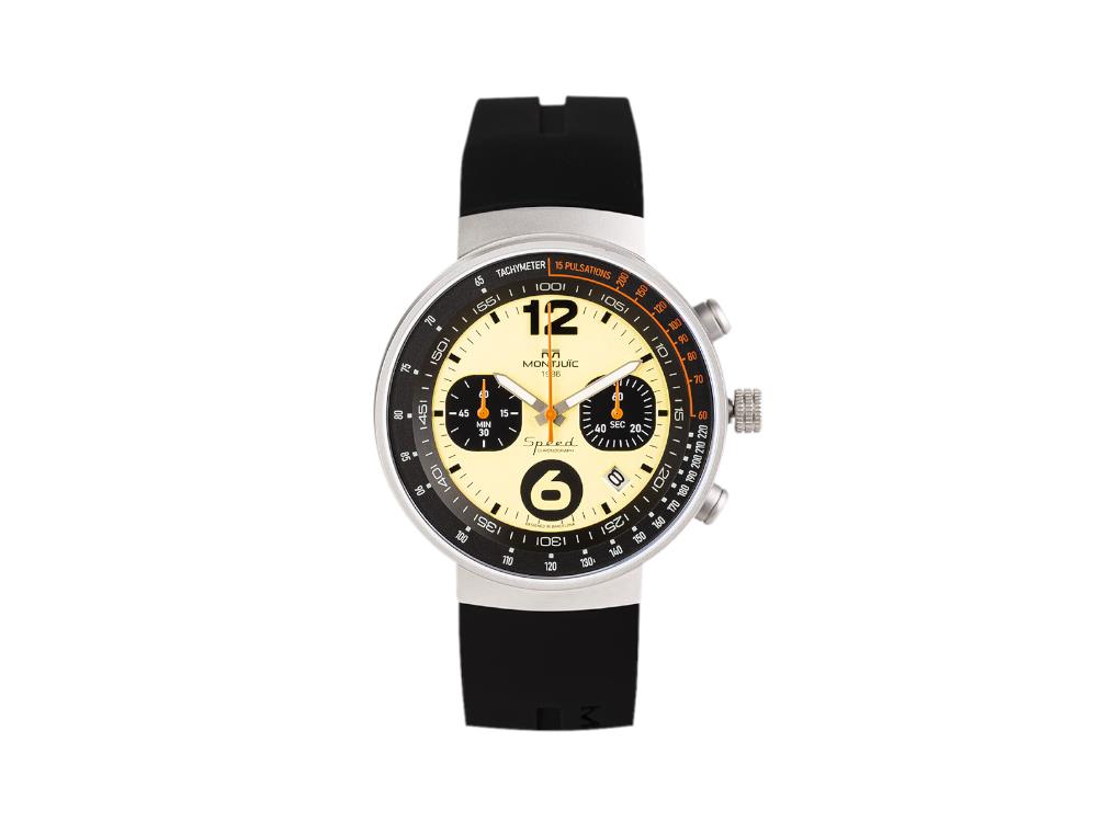 Reloj de Cuarzo Montjuic Speed Chronograph, Blanco, 45 mm, MJ2.0701.S
