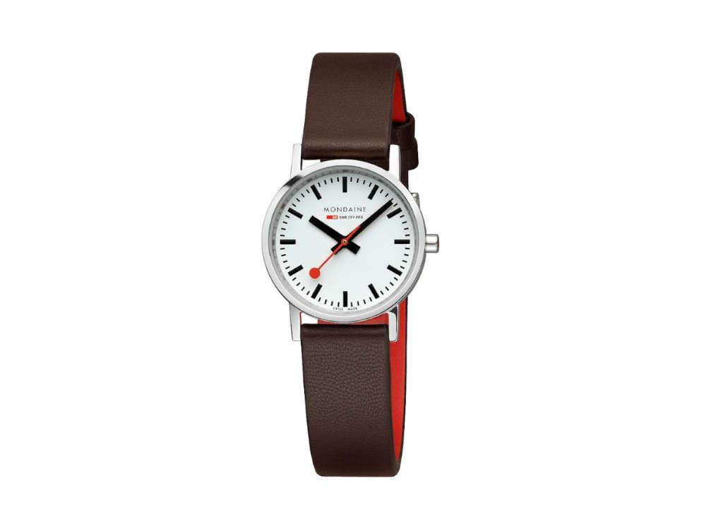 Reloj de Cuarzo Mondaine Classic SBB, Blanco, 30 mm, Piel, A658.30323.11SBG