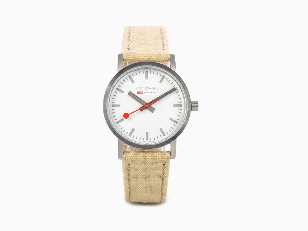 Reloj de Cuarzo Mondaine Classic, Blanco, 30 mm, Correa textil, A658.30323.17SBK