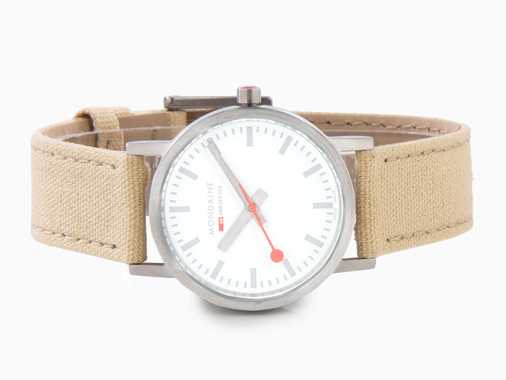 Reloj de Cuarzo Mondaine Classic, Blanco, 30 mm, Correa textil, A658.30323.17SBK