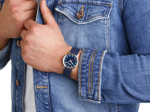Reloj de Cuarzo Mondaine SBB Classic, Azul, 36 mm, Textil, A660.30314.40SBD