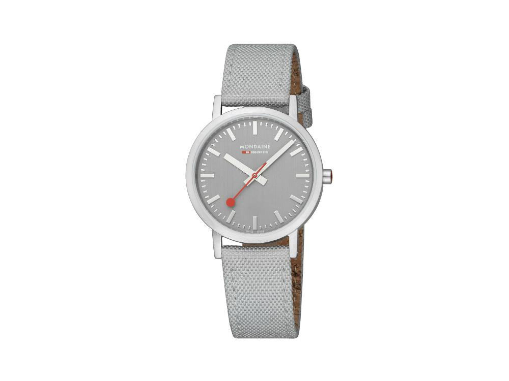 Reloj de Cuarzo Mondaine SBB Classic, Gris, 36 mm, Textil, A660.30314.80SBH