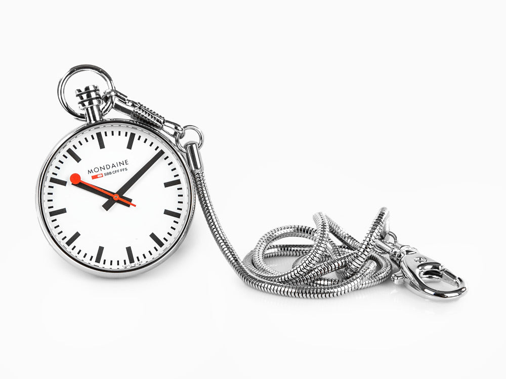 Reloj de Bolsillo de Cuarzo Mondaine SBB Evo, Blanco, 43 mm, A660.30316.11SBB