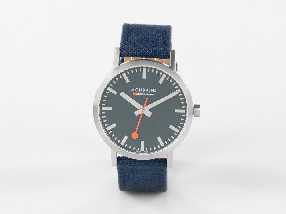 Reloj de Cuarzo Mondaine SBB Classic, Azul, 40 mm, Textil, A660.30360.40SBD